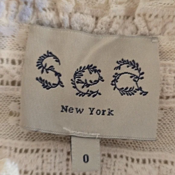 Blue Lace Trim Blouse - Picture 5 of 8